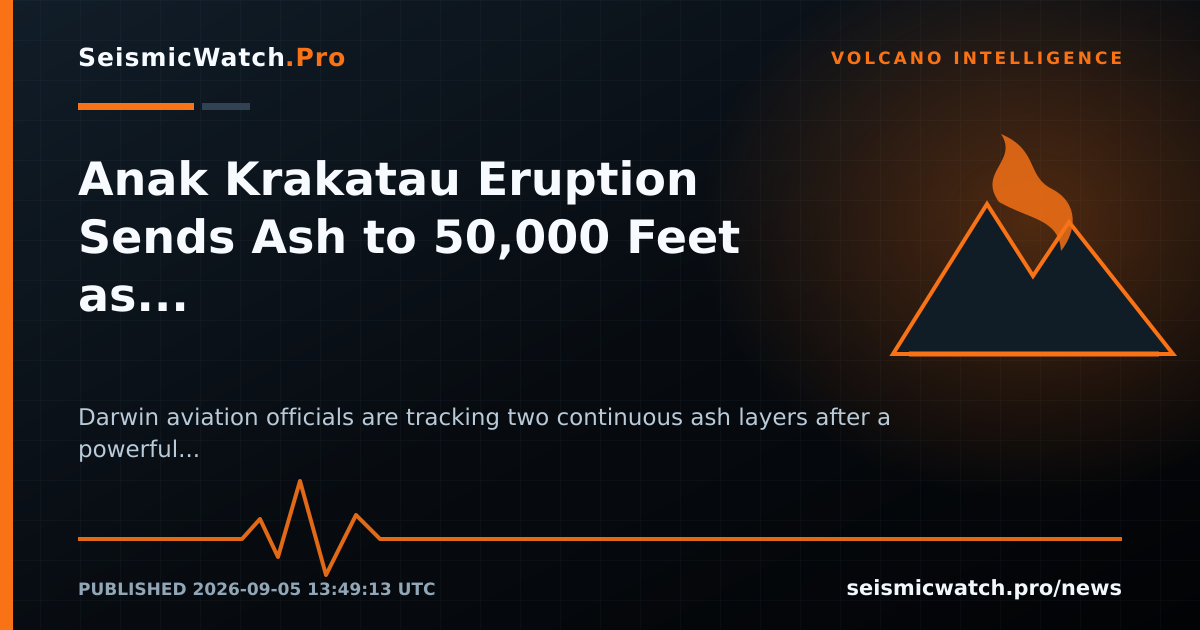 News card for Anak Krakatau Eruption Sends Ash to 50,000 Feet as Lava Fountains Light Up Sunda Strait