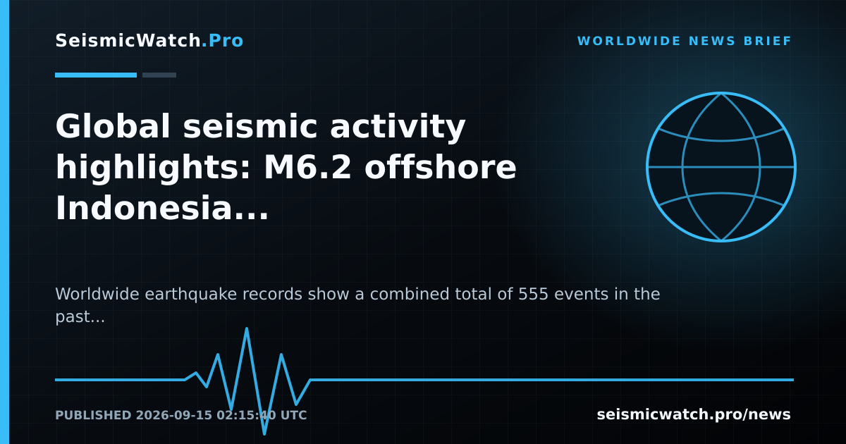 News card for Daily Brief: M6.2 Leads the Latest Worldwide Seismic Record