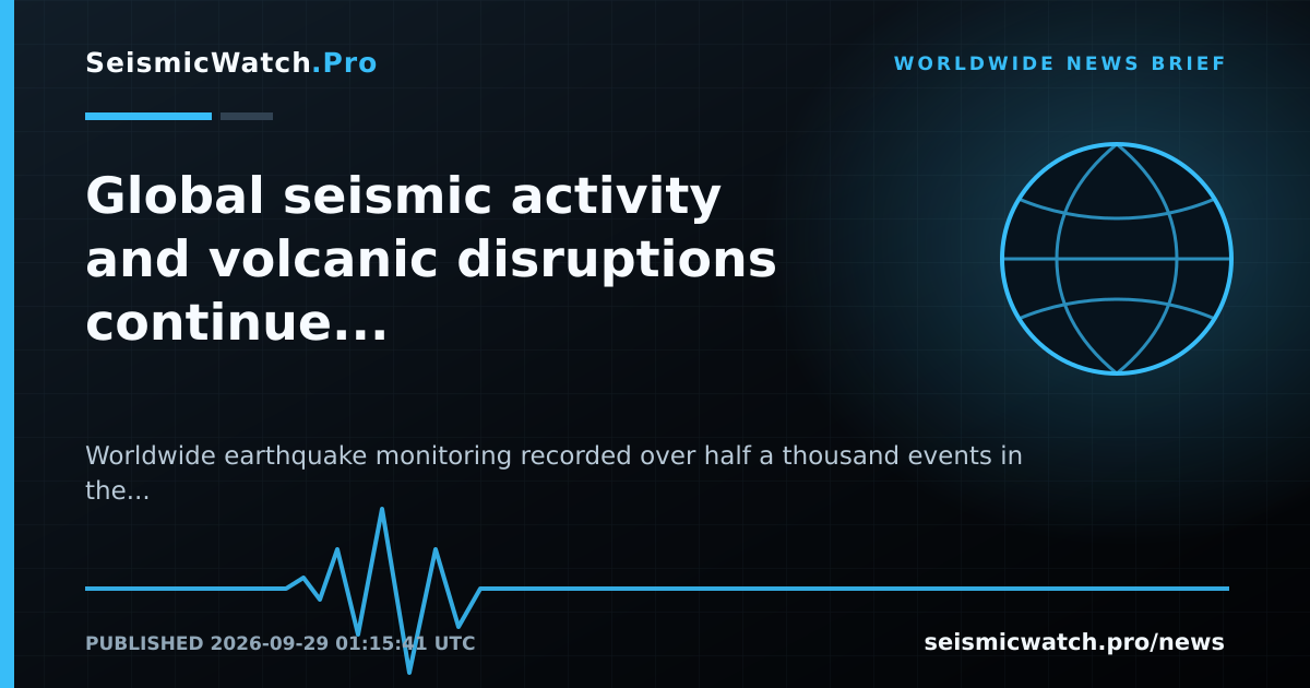 News card for Global seismic activity and volcanic disruptions continue; Kamchatka tsunami study released