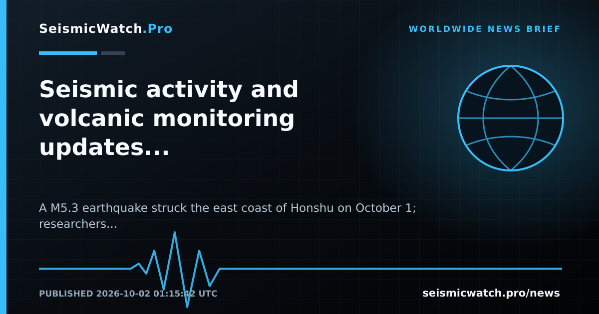 News card for Daily Brief: M5.3 Leads the Latest Worldwide Seismic Record