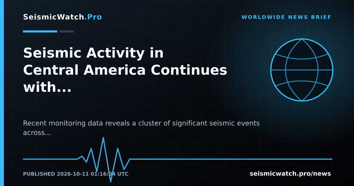 News card for Seismic Activity in Central America Continues with Multiple Magnitude Events