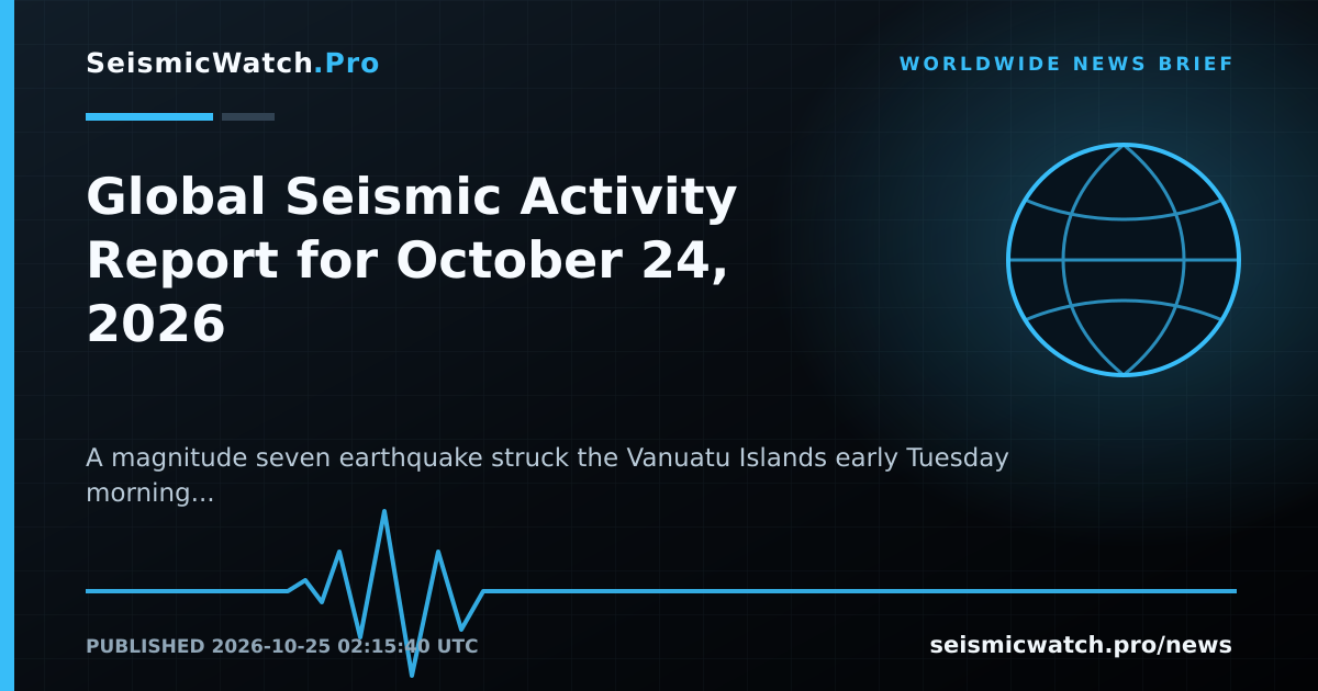 News card for Daily Brief: M7.0 Leads the Latest Worldwide Seismic Record