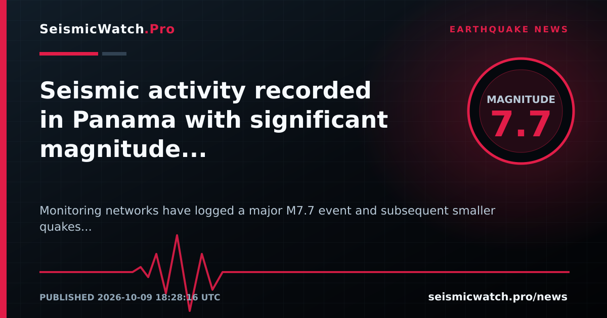 News card for M7.7 Earthquake Near PANAMA Carries Provider Tsunami Flag