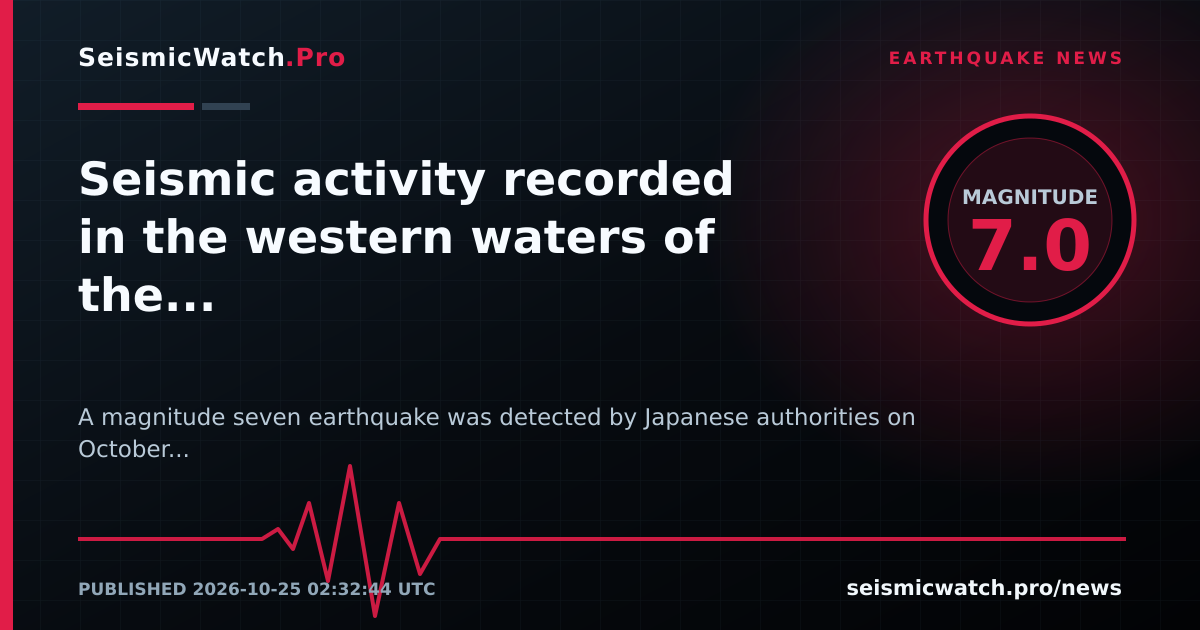 News card for Seismic activity recorded in the western waters of the Ogasawara Islands