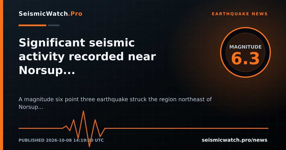 News card for Significant seismic activity recorded near Norsup in Vanuatu