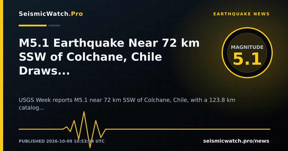 News card for M5.1 Earthquake Near 72 km SSW of Colchane, Chile Draws 1 Felt Reports