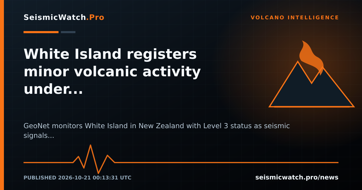 News card for White Island registers minor volcanic activity under orange alert