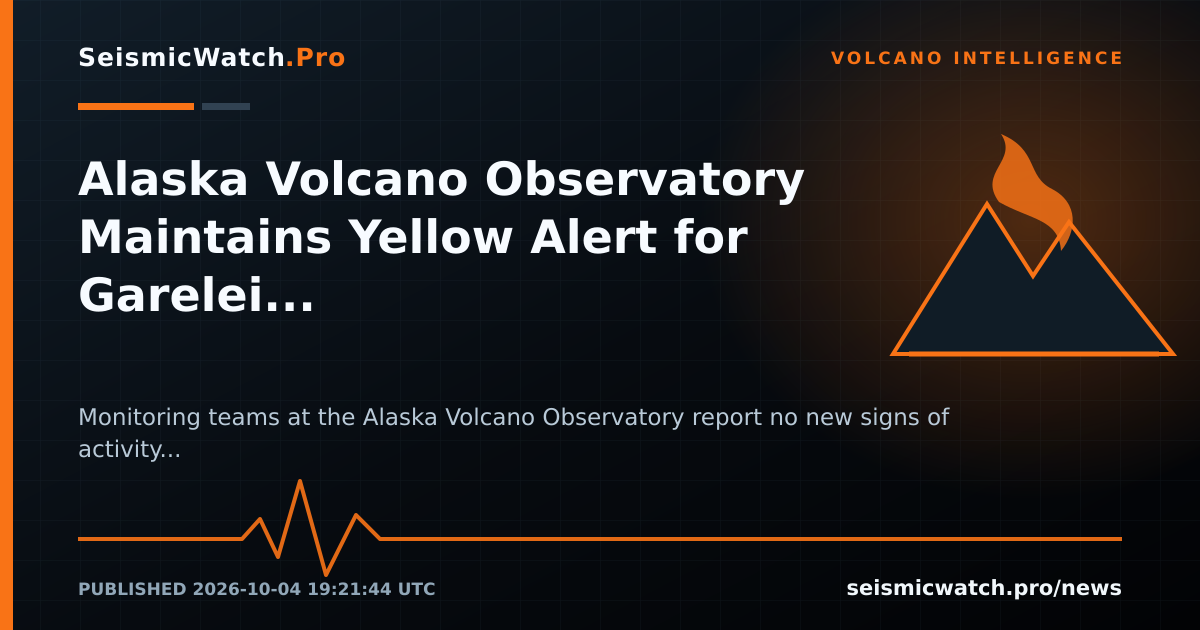 News card for Alaska Volcano Observatory Maintains Yellow Alert for Garelei as Unrest Subsides
