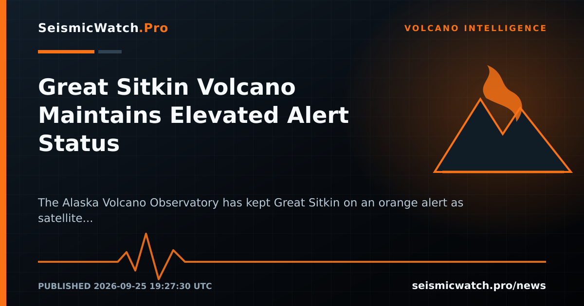 News card for Great Sitkin Volcano Maintains Elevated Alert Status