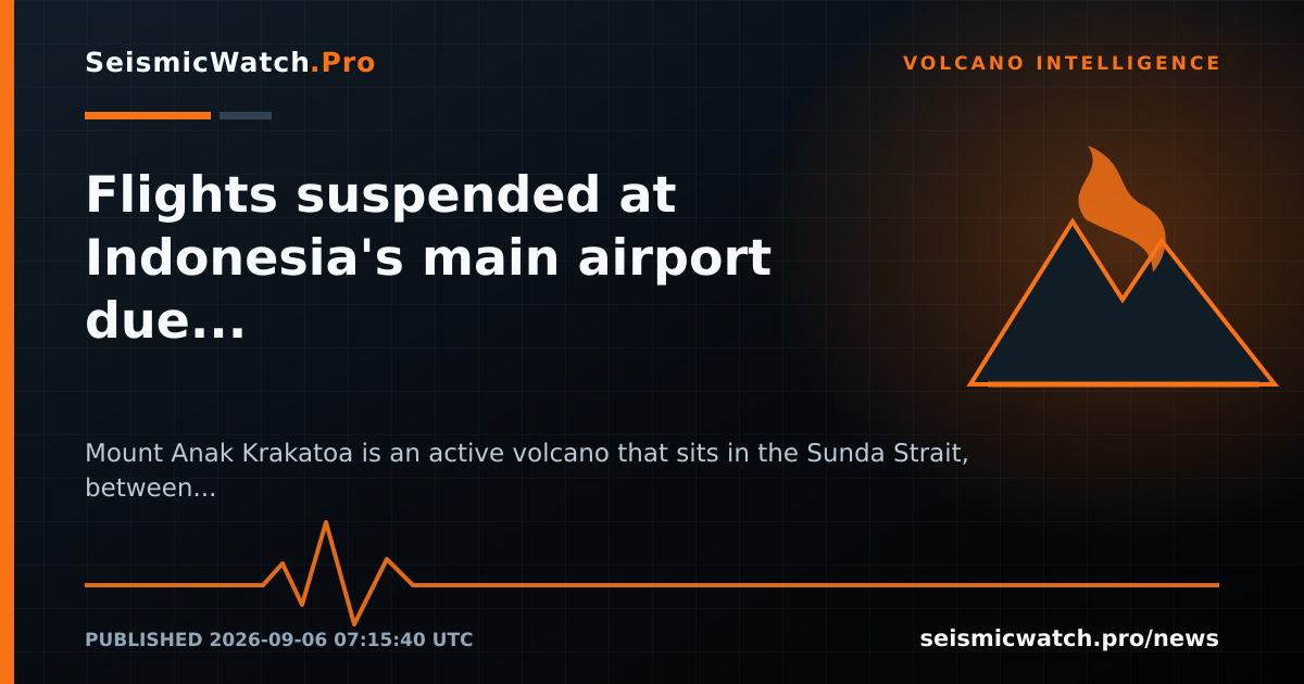 News card for Flights suspended at Indonesia's main airport due to volcanic eruption