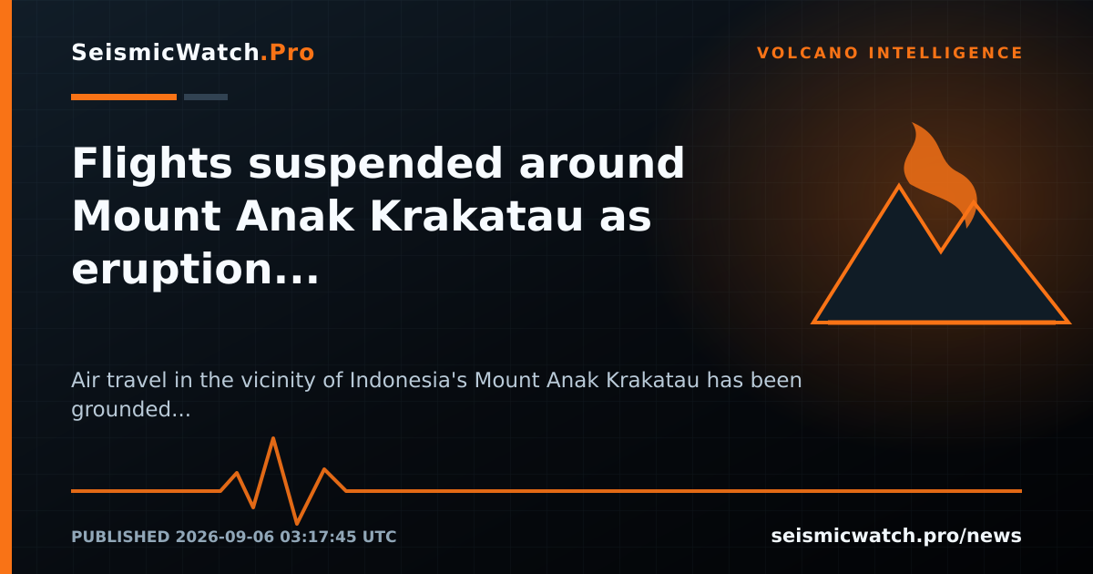 News card for Flights suspended around Mount Anak Krakatau as eruption activity continues