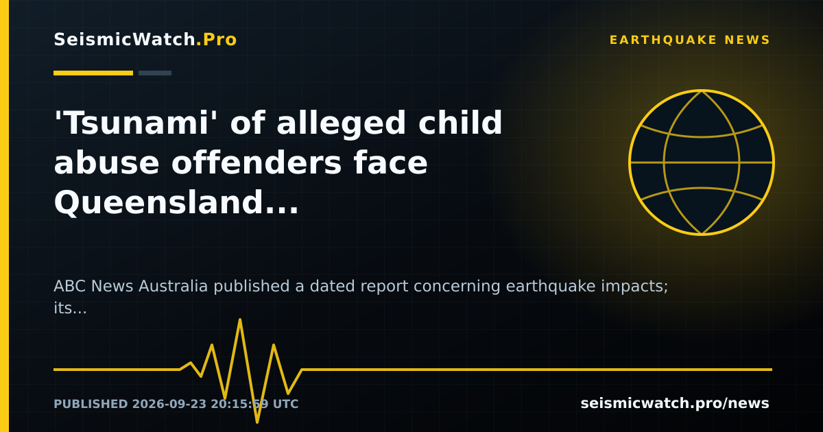 News card for 'Tsunami' of alleged child abuse offenders face Queensland courts