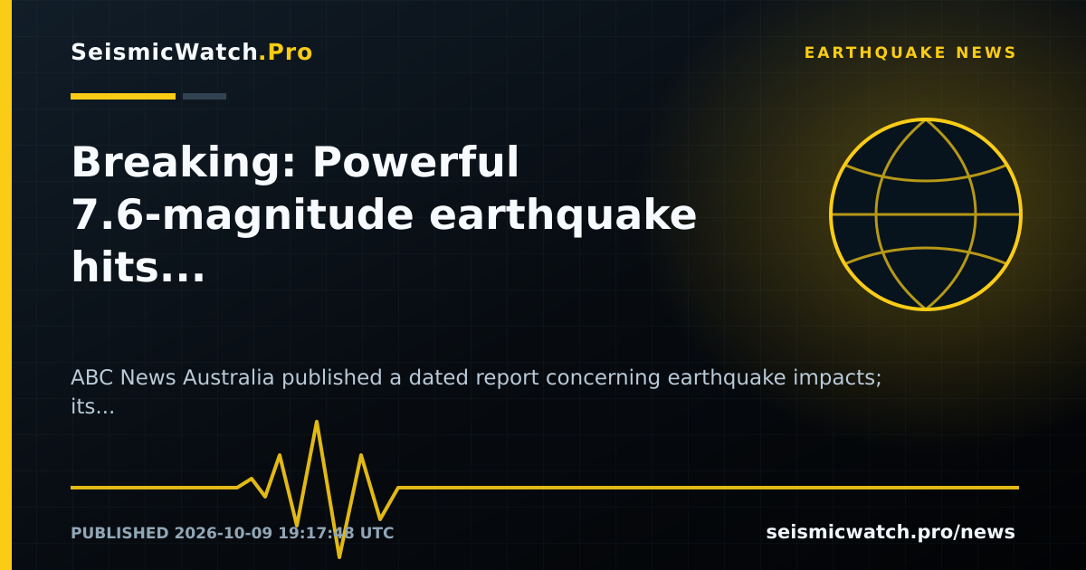 News card for Breaking: Powerful 7.6-magnitude earthquake hits off coast of Panama