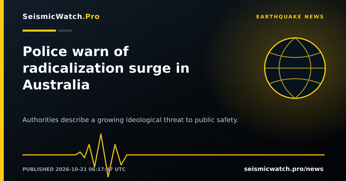 News card for Police warn of radicalization surge in Australia