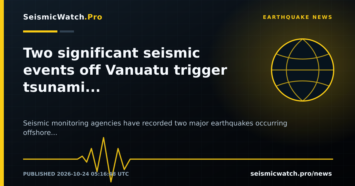 News card for Two significant seismic events off Vanuatu trigger tsunami alerts