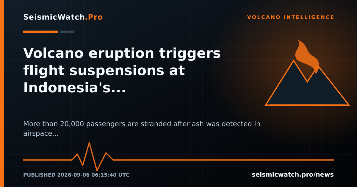News card for Volcano eruption triggers flight suspensions at Indonesia's main airport