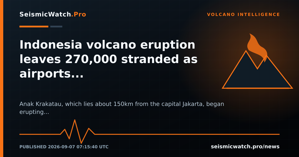 News card for Indonesia volcano eruption leaves 270,000 stranded as airports extend closure