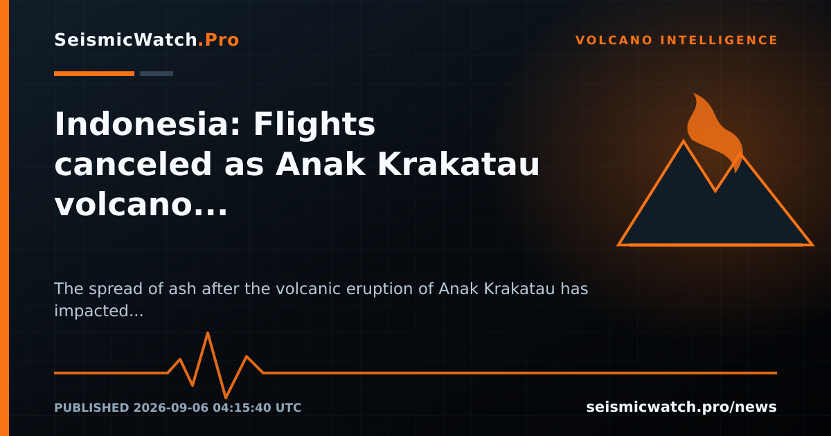 News card for Indonesia: Flights canceled as Anak Krakatau volcano erupts