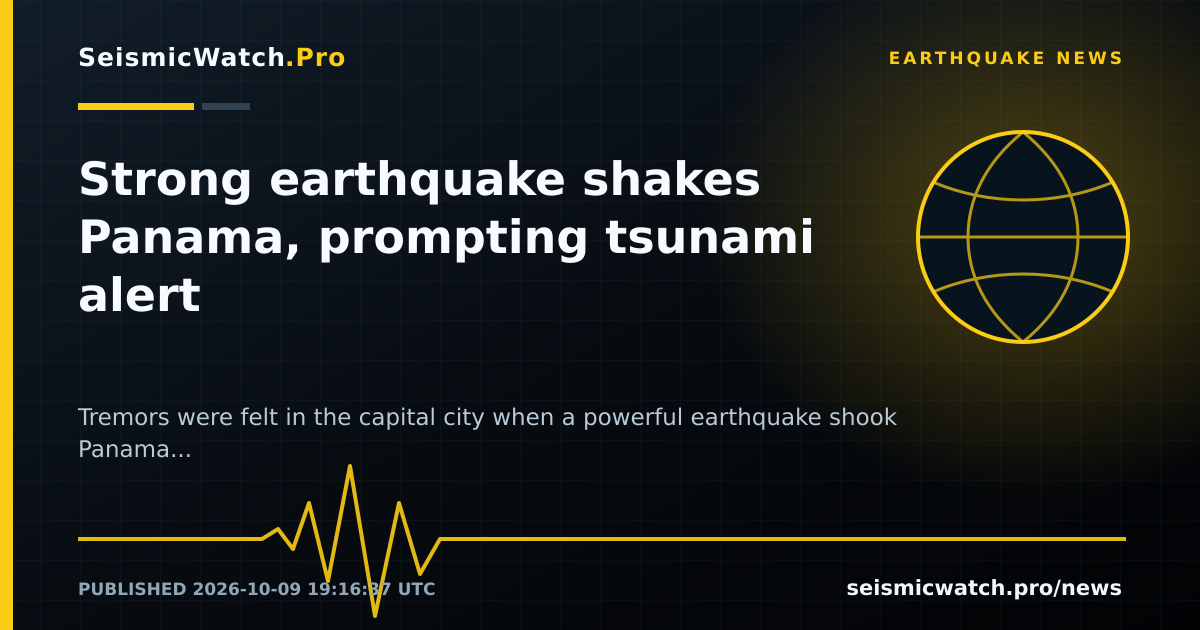 News card for Strong earthquake shakes Panama, prompting tsunami alert