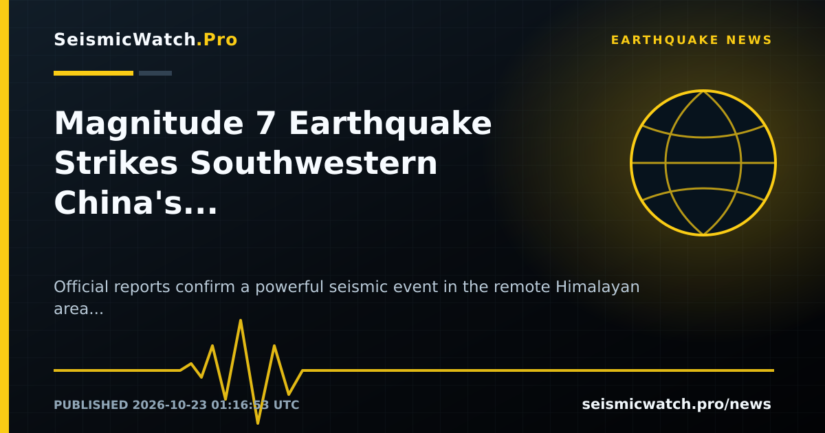 News card for Magnitude 7 Earthquake Strikes Southwestern China's Tibet Region