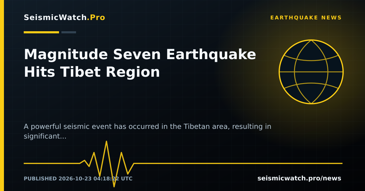 News card for Magnitude Seven Earthquake Hits Tibet Region