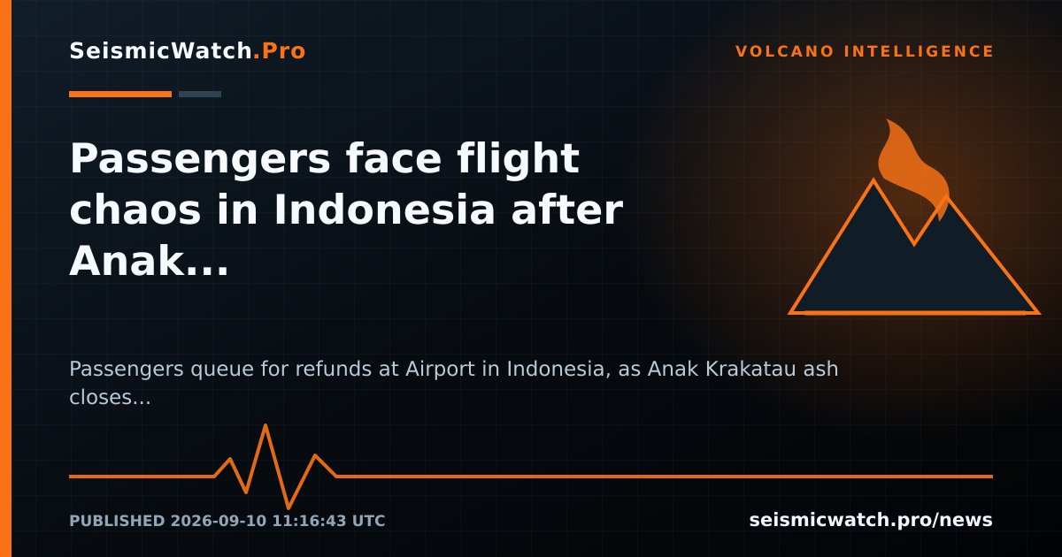 News card for Passengers face flight chaos in Indonesia after Anak Krakatau eruption
