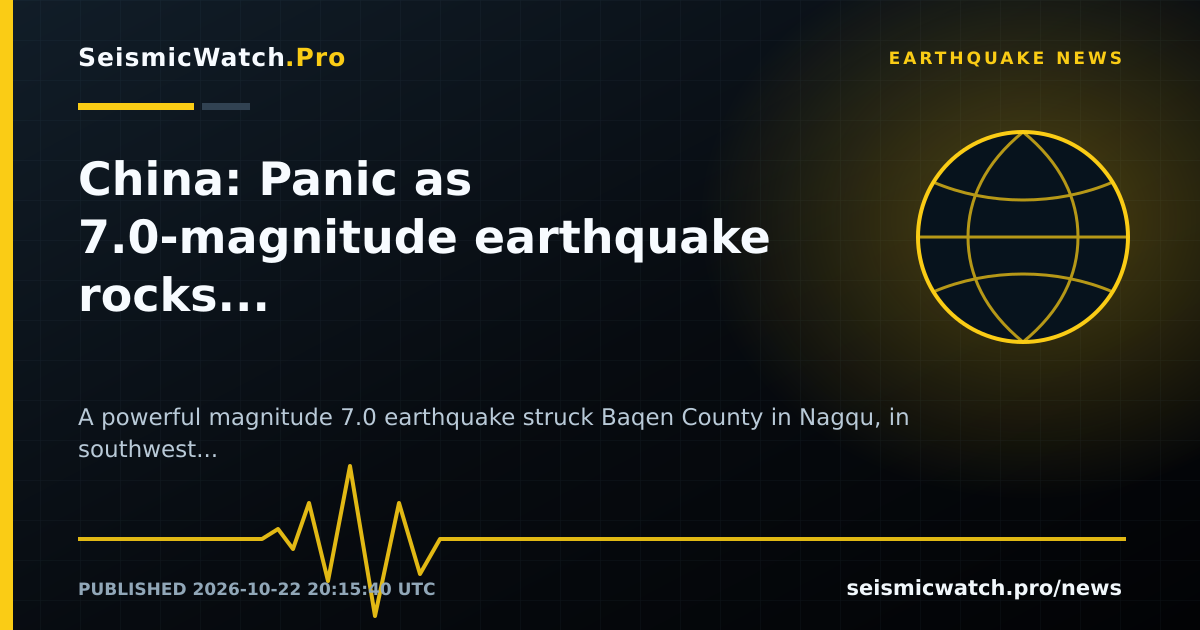 News card for China: Panic as 7.0-magnitude earthquake rocks Tibet