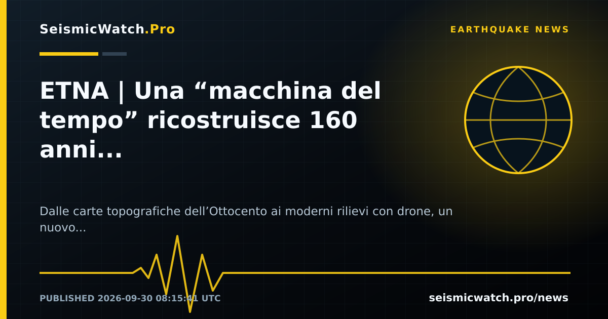 News card for ETNA | Una “macchina del tempo” ricostruisce 160 anni di evoluzione dei crateri sommitali