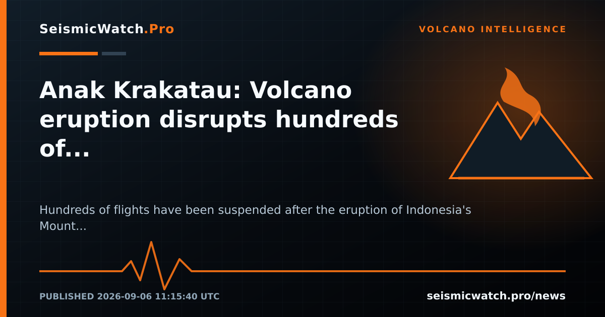 News card for Anak Krakatau: Volcano eruption disrupts hundreds of flights