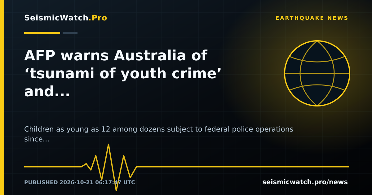 News card for AFP warns Australia of ‘tsunami of youth crime’ and radicalisation accelerated by AI