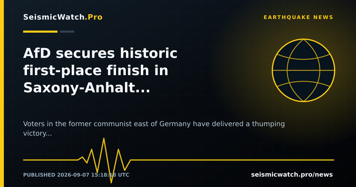 News card for AfD secures historic first-place finish in Saxony-Anhalt state election