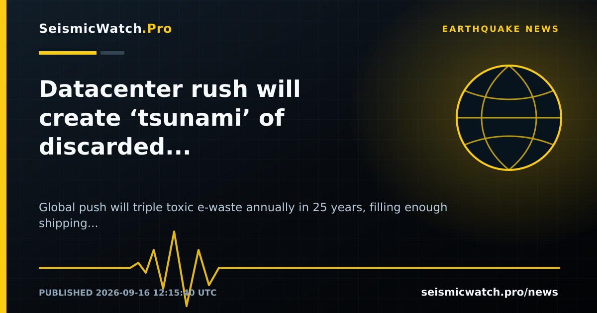 News card for Datacenter rush will create ‘tsunami’ of discarded electronics, report says