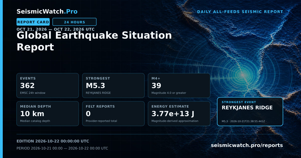 Report card for Global Earthquake Situation Report